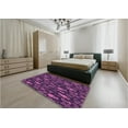 thumbnail image 4 of Ahgly Company Indoor Round Patterned Orchid Purple Area Rugs, 3' Round, 4 of 6