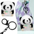 thumbnail image 3 of Plush Panda Keychain Pendant with Baby Bottle Stylish Backpack Keyrings Pendant for Kid Boy Girl Women Men, 3 of 5