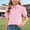Pink, variant on Eltusu Boys Summer T-Shirts, Pullover Button Short Sleeve Collared School Uniform Tops Pink Size 5-15 T