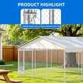 thumbnail image 3 of Dextrus 14.8×14.8×7.9FT Heavy Duty Outdoor Dog Kennel, Rotating Feeder Bowls & UV-Resistant Waterproof Cover, Yard Dog Enclosure for Medium Large Dogs, 3 of 10