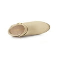 thumbnail image 4 of BLISSFUL STEP Women's Boots Heart Buckle Side Zip Block Heels Ankle Boots Beige 8, 4 of 7