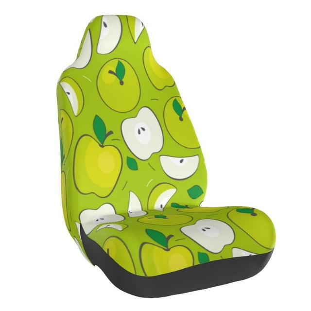 Wukai Green Apple Full Set Car Seat Covers with Soft Padding Universal Auto Front Seats Protector and Cushion Mat