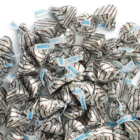 Hersheys Kisses Hugs Milk Chocolate Candy Hugged by White Creme approx 100 kisses 16 OZ