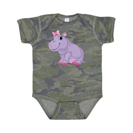 

Inktastic Cute Purple Hippo Gift Baby Girl Bodysuit