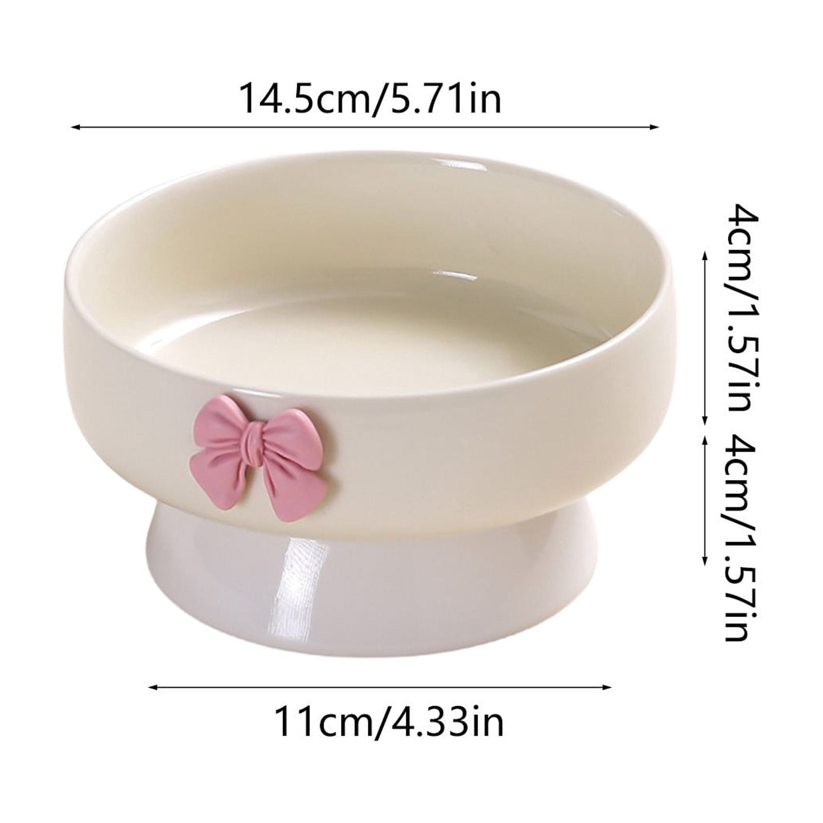 PONPRNGY Ceramic Bowls, Elevated cat Bowl, Anti-Vomiting, Whisker Friendly Raised Bowl, Easy to Clean, Non-Slip, Suitable for Small s