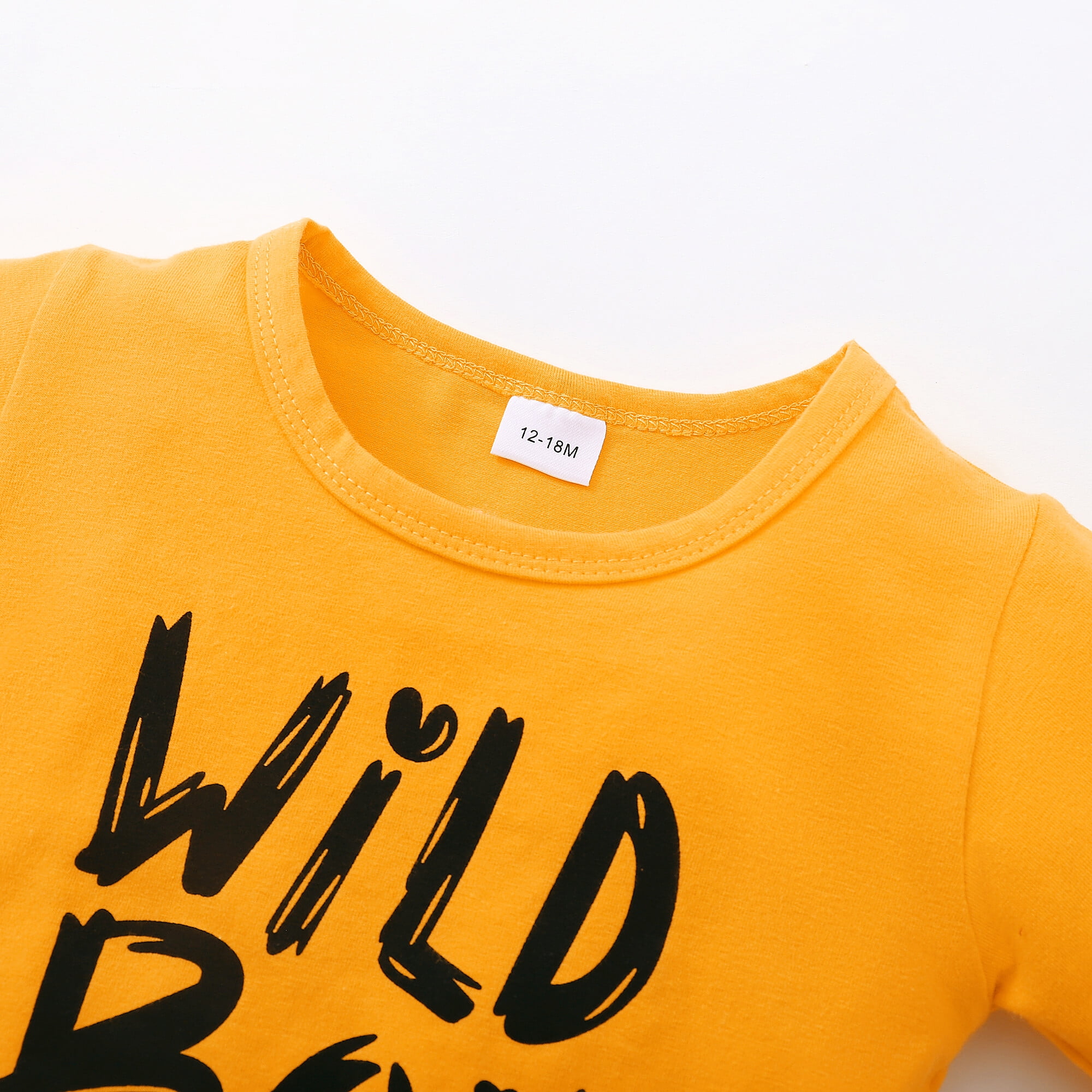5 Years Little Boys Clothes 6 Years Little Boys Summer 2PCS Outfits Letter Print Short Sleeve Shirt Top Shorts Set Yellow