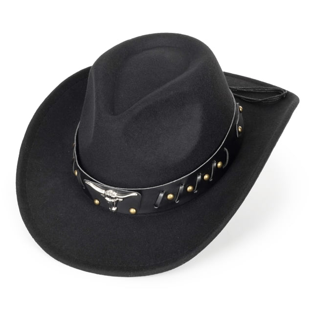 Sombrero vaquero italiano retro western para mujeres y hombres de ala ancha