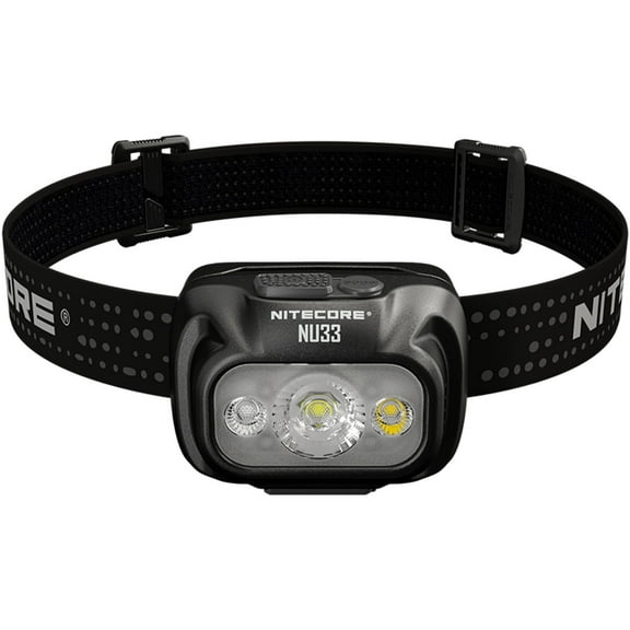 Nitecore NU33 LED Rechargeable Headlamp w/White & Red Beams, White/Red, 700 Lumen, Black