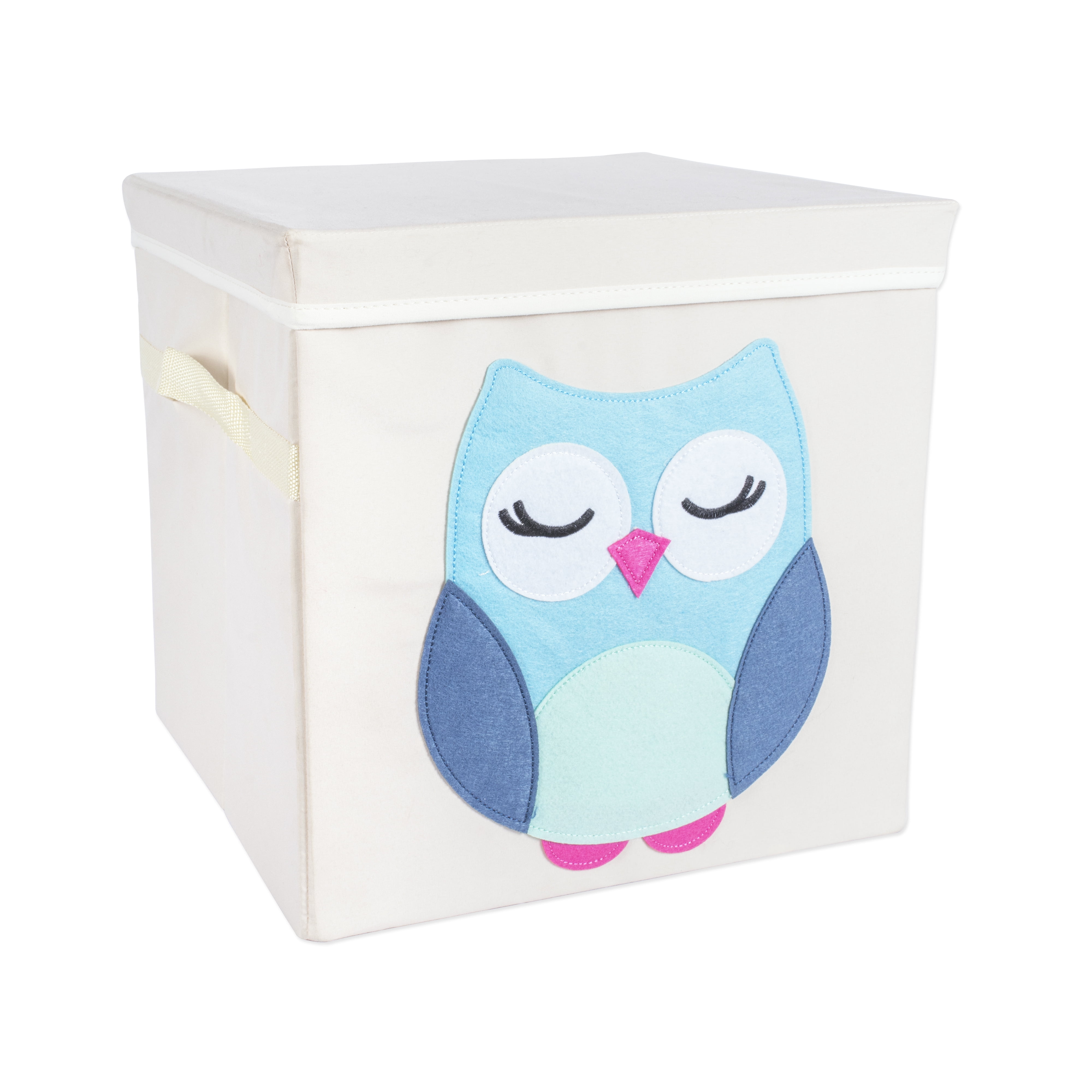 Design Imports 1.19 Gallon Owl Square Fabric Storage Bins With Lid