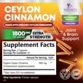 thumbnail image 3 of Organic Ceylon Cinnamon Capsules - Extra Strength Certified Organic Ceylon Cinnamon 1800mg Per Serving Supplement Pill - Energy & Heart Support Antioxidant for Women & Men, Bottled USA - 120 Capsules, 3 of 10