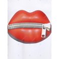 thumbnail image 3 of Camiseta Talla Extra Estampado Labios Cremallera 3D Rosegal Camisetas tallas grandes, 3 of 5