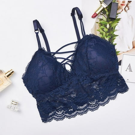 

Fashion Ladies Sexy Lace Beauty Back Cross Straps Wireless Adjustable Bra