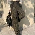 thumbnail image 3 of Felirenzacia Leopard Jeans for Women Straight Leg Mid Waisted Loose Fit Baggy Denim Pants Animal print trousers Animal Print Trousers, 3 of 7