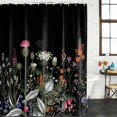 thumbnail image 3 of Spring Floral Waterproof Fabric Shower Curtain,Black Farmhouse Botanical Watercolor Waterproof Fabric Shower Curtain for Bathroom Curtains Bathtubs Hotel Shower Curtains with 12 Hooks Small 36x78in, 3 of 8