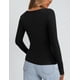 thumbnail image 4 of Remera PRETTYGARDEN de manga larga acanalada con escote redondo negra M, 4 of 4
