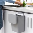 thumbnail image 3 of Multipurpose Use Trash Can, Easy Cleaning Hanging Bin with Lid for Office or Camping (Gray), 3 of 4
