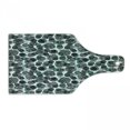 thumbnail image 1 of Leaves Cutting Board, Dotted Background with Foliage Pattern with Black Stripes Nature, Decorative Tempered Glass Cutting and Serving Board, Wine Bottle Shape, Pale Green Slate Blue, by Ambesonne, 1 of 1