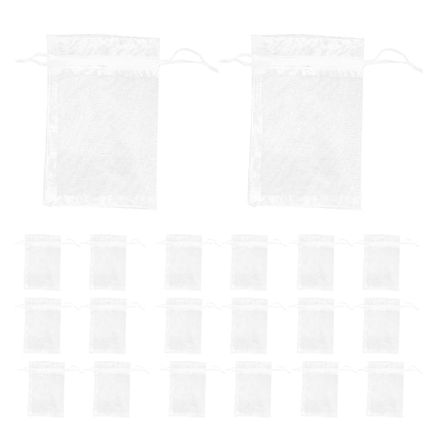 CIMAXIC Mariage 50 Pcs Grand Sac en Organza avec Cordon pour Mariages Anniversaires et Cadeaux de Fête Sac en Maille Réutilisable Pochette de Rangement à Cordon,11.81"X7.87"X0.04 Pouces