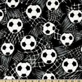 thumbnail image 2 of Timeless Treasures Sports Soccer Balls Black Fabric, 2 of 2