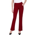 thumbnail image 4 of 2Luver, Women's, Stretch Solid Front Pocket Pull On Dress Pants with Belt Loop, Burgundy, L, 4 of 4