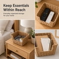 thumbnail image 5 of HomeZone PE Rattan Storage Basket Organizers with Open Front, 2-Pack, Beige, 5 of 7