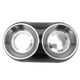 thumbnail image 3 of Cuencos dobles antideslizantes de acero inoxidable para mascotas, alimentador de agua para alimentos domésticos para mascotas medianas y pequeñas (M negro), 3 of 5