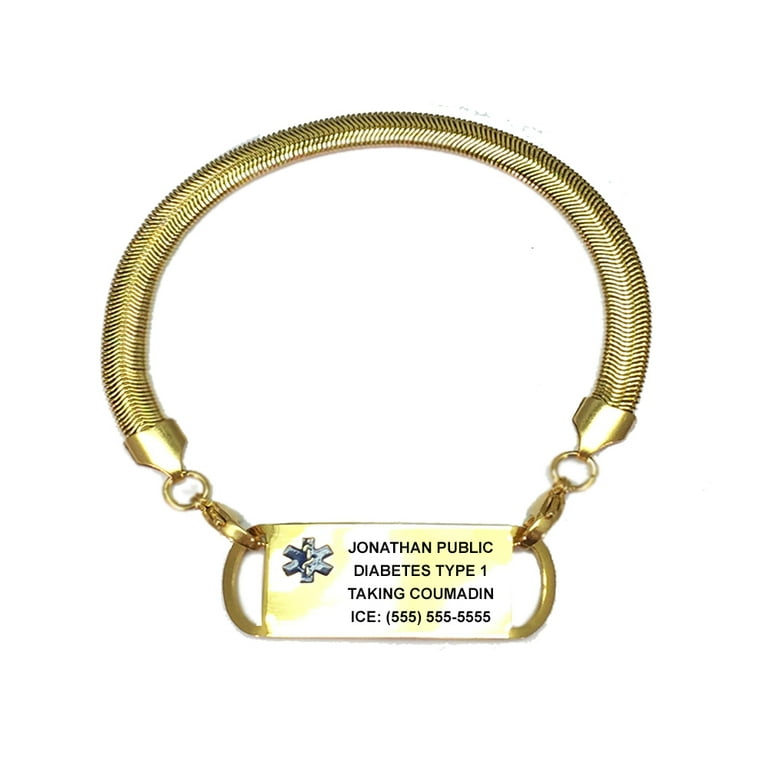 Gold plated medical alert bracelets shop