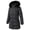Black, variant on Women's Long Winter Coats Thicken Fleece Lined Parka Down Puffer Jacket With Faux Fur Detachable Hood, Black L
