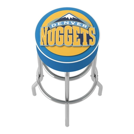Denver Nuggets NBA Padded Swivel Bar Stool - Blue, Yellow, White