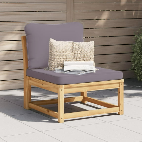 vidaXL Patio Sofa with Cushions Solid Wood Acacia