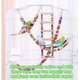 GYTY Bird Ladder Parrot Swing Toys Wood Perch Stand Bridge Colorful Step for Pet Training Play