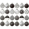 thumbnail image 2 of Christmas Ornaments Christmas Tree Decoration 24 Pcs Christmas Black and White  Ornaments Plastic Stripe Dot Hanging  Ornaments for Christmas Tree Party Decoration Supplies Halloween Home Decor, 2 of 4