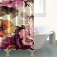 thumbnail image 4 of Ensemble de Rideau de Douche avec Doublure à Boutons-Pression, Fleurs Rouges Automne Vintage (1) Rideaux de Douche Doublure de Douche Imperméable, Doublure de Rideaux Décoratifs en Polyester, 72x72 Pouces, 4 of 4