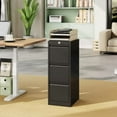 thumbnail image 3 of OUYAWEI 3 Drawer File Cabinet with Lock, Heavy Duty Metal Filing Cabinets, Vertical Small Filing Cabinet Steel Lockable Storage Cabinets for Home Office, Legal/Letter Size File,Black, 3 of 8