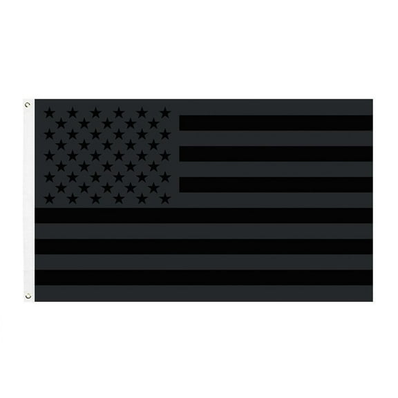 Sunstrider Black American Flag 3x5 Ft All Black US Flag Banner with Brass Grommets Durable Fade Resistant USA
