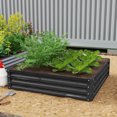 thumbnail image 3 of Outsunny 4' x 4' x 1' Grey Galvanized Steel Planter Box for Vegetables, Flowers, Herbs, 3 of 10