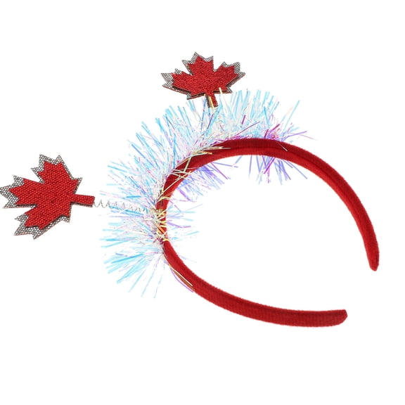 RENACLIPY Felt Cloth Maple Leaf Headband Red Elegant Tinsel Decor for Valentine's Day