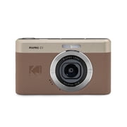Kodak PIXPRO C1 Digital Camera with 180 Degree Flip Screen - 4X Optical Zoom - 13MP Sensor - Compact Point and Shoot Camera - 1080P Full HD Video for Travel and Vlogging (Brown Color)