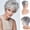 Gray, variant on Short wigs suitable for Caucasian women, pixie cut with bangs, natural synthetic hair wigs, suitable for everyday wear.