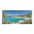 thumbnail image 1 of Lake Forest Hiking Towel, Lake Tahoe Shore Rocks Turquoise Water, Quick Dry Soft Lightweight Microfiber for Camping Backpacking Sports, Multicolor, by Ambesonne, 1 of 2