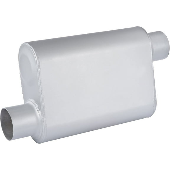 JEGS Chambered Deep-Tone Muffler 3 in. Offset Inlet / Offset Outlet