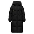 thumbnail image 4 of Winter Coats for Women Long Coat Winter Warm Thickened Down Alternative Overcoat Knee Length Loose Fit Hooded Jacket Outerwear For Cold Weather Winter Jackets for Women, 4 of 4