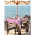 thumbnail image 2 of Pink Easter Outdoor Tablecloth - 60x60 Inch Square Dining Table Cover, Easter Bunny Eggs Spring Cartoon Farmhouse Wood Grain Waterproof Outdoor Table Cloth with Umbrella Hole & Zipper for Patio, 2 of 7