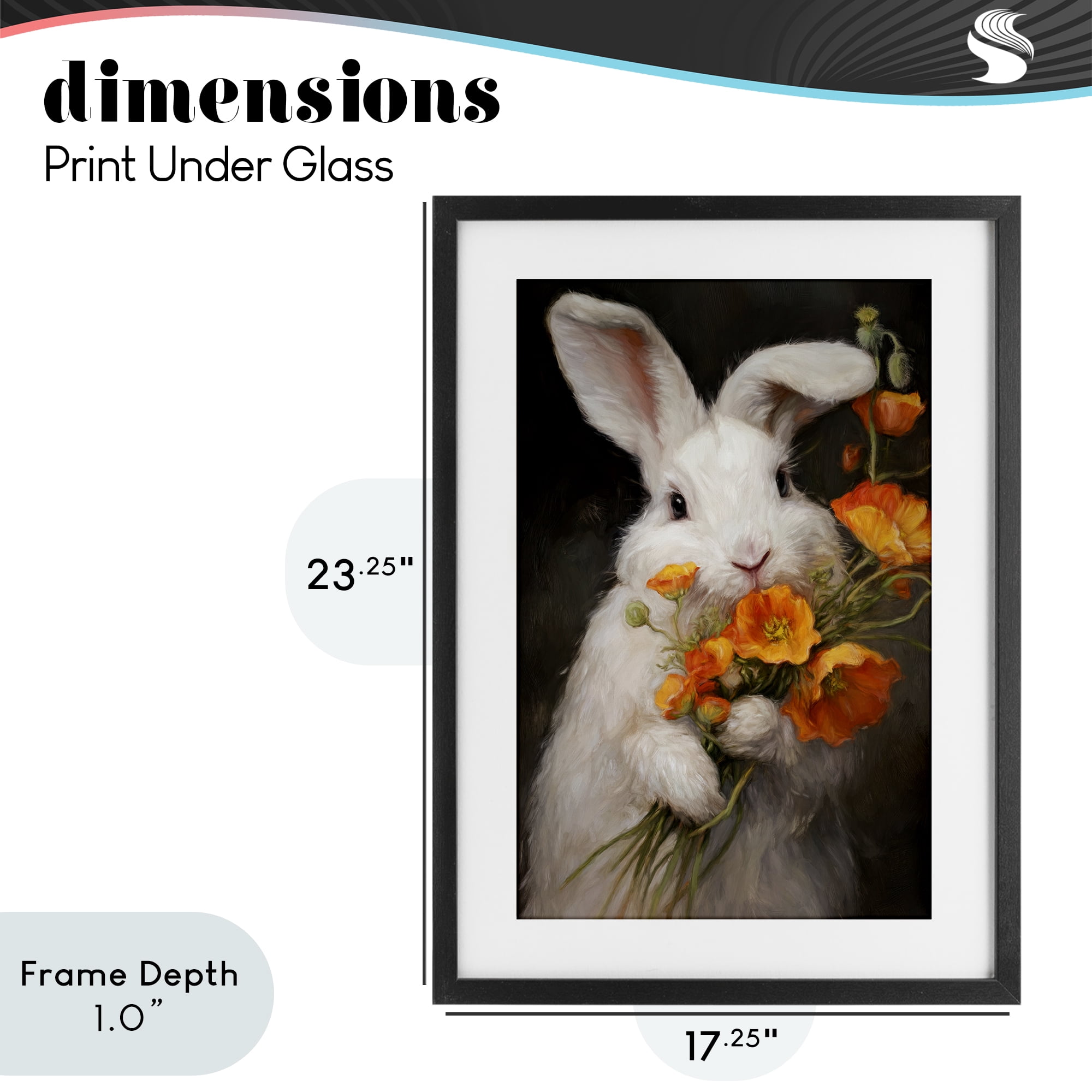 Stupell Industries Floppy Loves Her Poppies Black Framed Print Under Glass, design by Tina LeCour