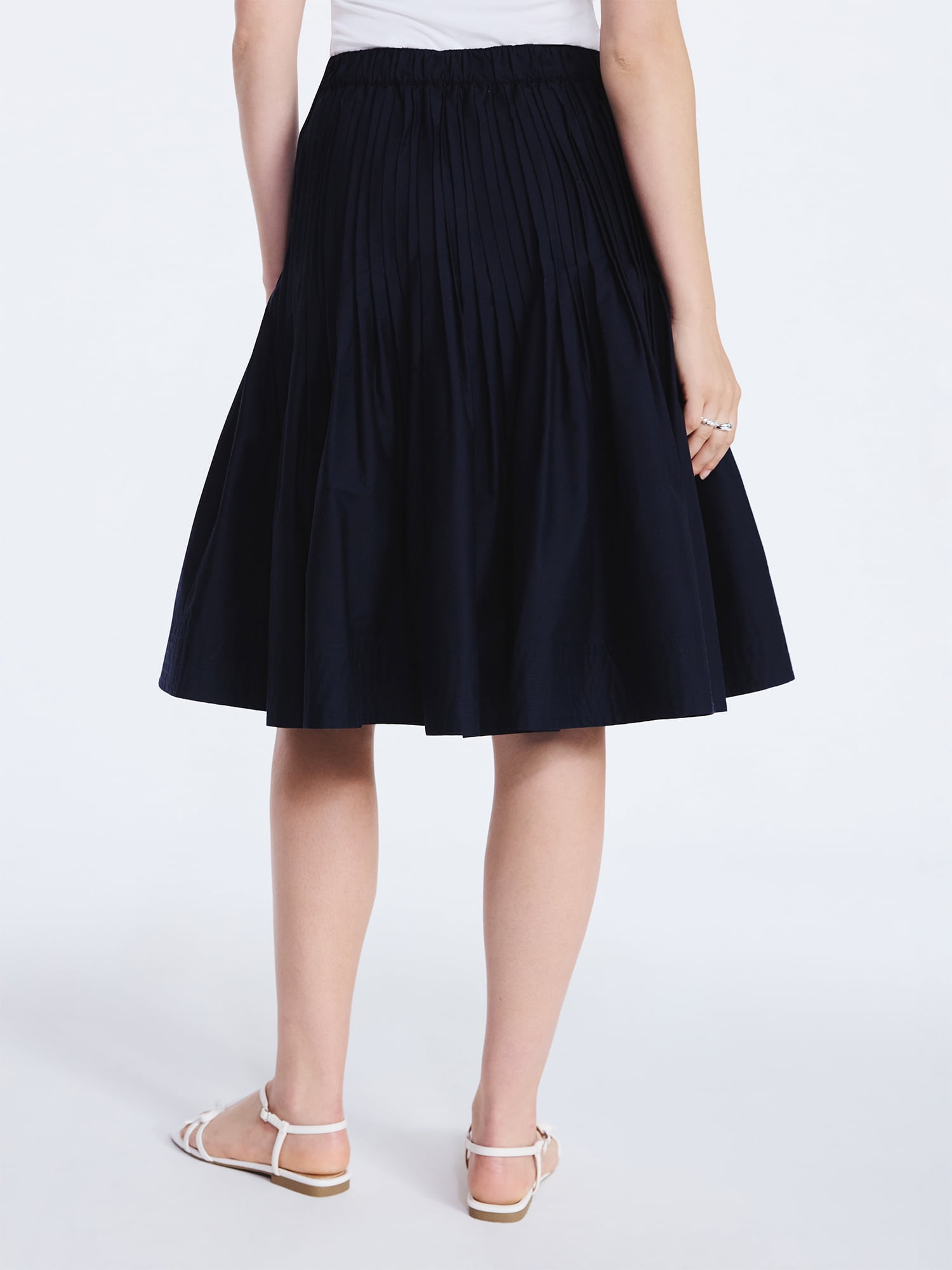 Free Assembly Women's Pintuck Knee Length Skirt, Sizes XS-XXL