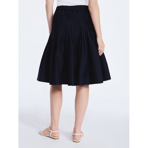 Free Assembly Women's Pintuck Knee Length Skirt, Sizes XS-XXL