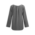 thumbnail image 2 of Blusa de mujer Camisa de color sólido de manga larga Costura de encaje Blusa suelta informal Ropa de otoño, Gris, XL sidaley AP003723-19, 2 of 3