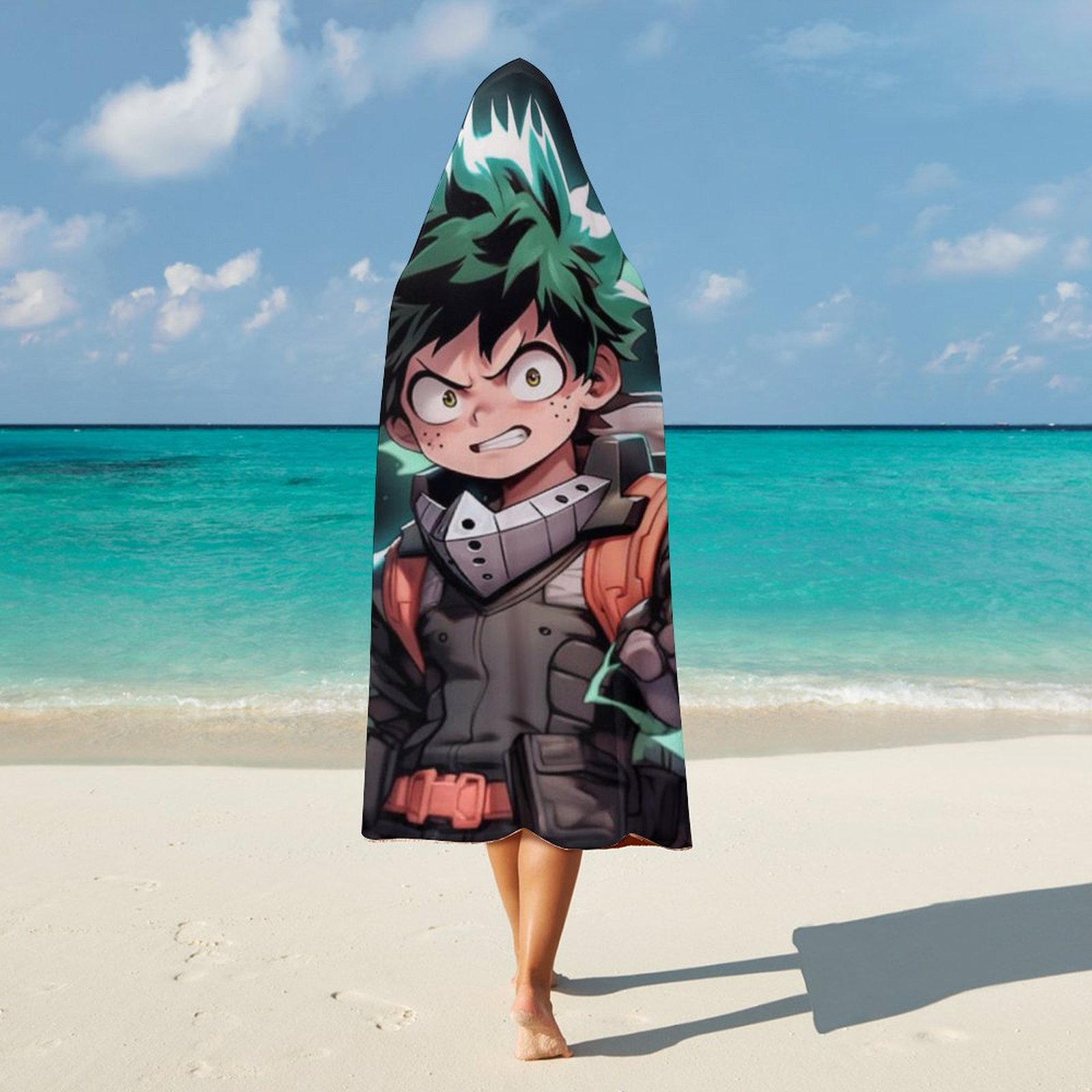 My Hero Academia Wearable Blanket Cloak Arctic Velvet Hooded Blanket Soft Fuzzy Hoodie Blanket Cape for Adults Kids 50"x60"