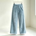 thumbnail image 6 of LIaqionyy Womens Fleece Pants Winter Warm Elastic Waist Wide Leg Fuzzy Lounge Bottoms Long Soft Plush Pajama Pant, 6 of 6