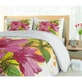 thumbnail image 5 of Ambesonne Floral Duvet Cover Sets, Vibrant Hibiscus Flower, 2-Queen, Earth Yellow Fuchsia, 5 of 7